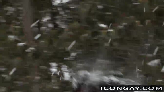 Daddy heats up after playing in the snow