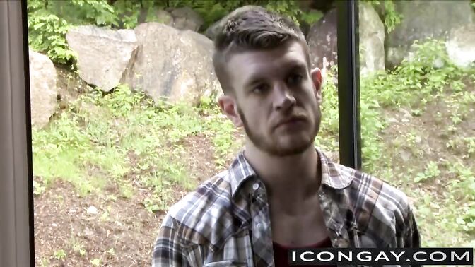 Matt thrusts big cock on his tight ass