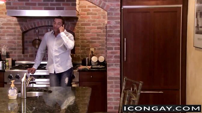 Nick likes to massage his big boy