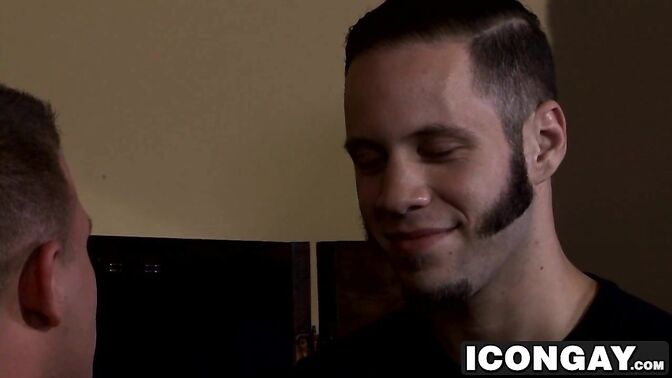 Guys in hardcore sex with condom