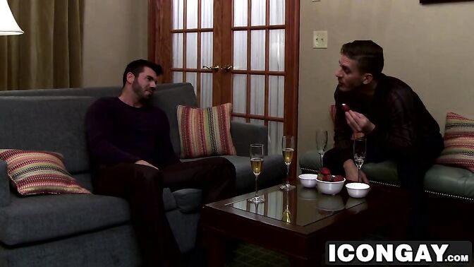 Ian climbs up on top of his boyfriend