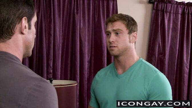 Connor pushes penis on Nick tight hole