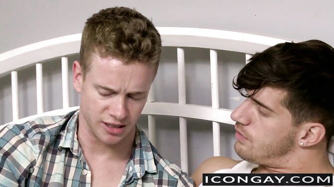 Brown hair Liam takes big cock in ass