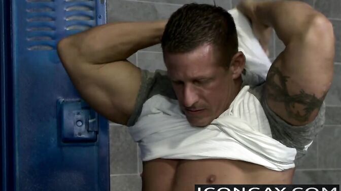 Lucca sucks and beats coach Rock penis