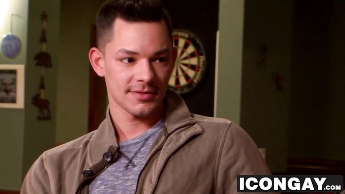 Nick mouthing Ethans long swollen cock