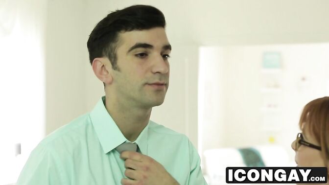 Billy sucks his boss big hard dick