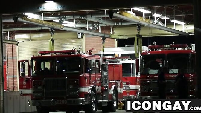 Horny Gay firefighters playing naughty