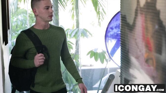 Hairy dad has a thing for cute twinks