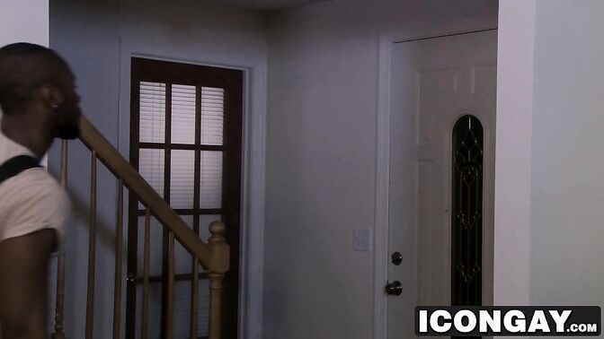 Hung ebony stud drilling his boyfriend