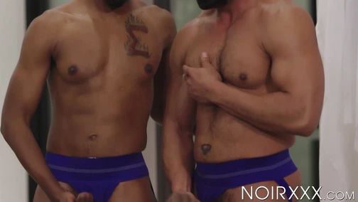 Black hunk teased and barebacked rough