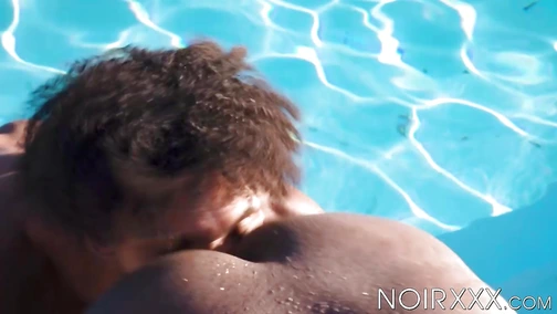 Tony Genius raw breeds black bear Micah Martinez by the poolside