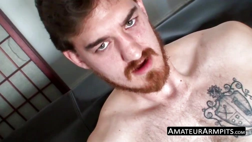 Hairy ginger twink loves wanking solo