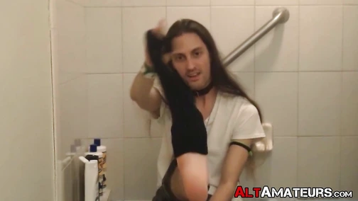 Alt punk jerking off with delight