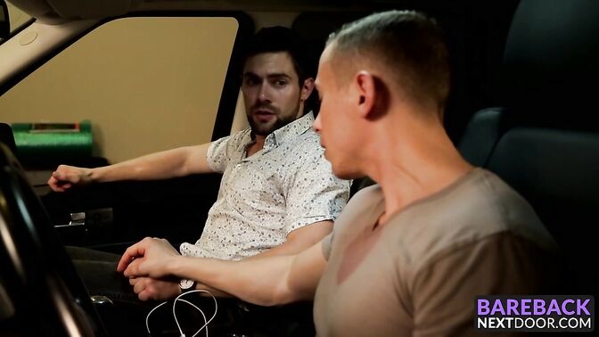 Two horny hunks barebacking at home