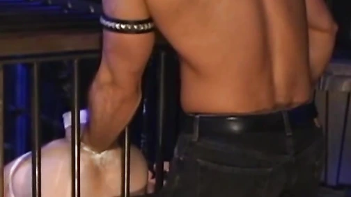 Handsome Eric Evan delivered hardcore fisting on long dick Jerek through the steel bars