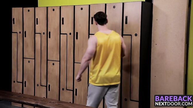 Sexy rookies fucking in the locker room