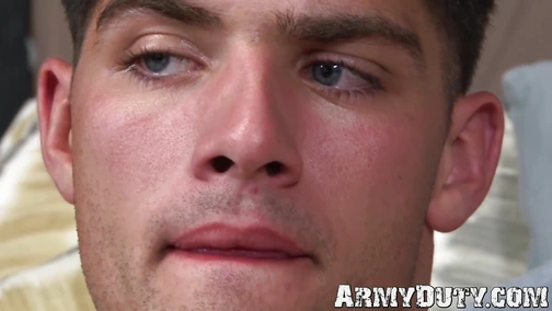 Jacking off with skinny army homosexual