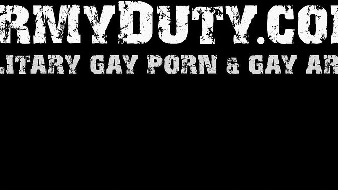 Solo masturbation with a muscular army guy