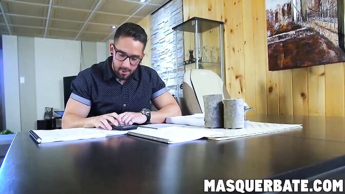 Professor Zack jerking off his big stick