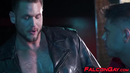 Two horny hunks blowing big fat cock