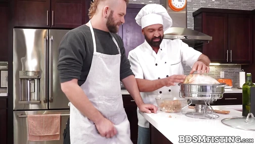 Master chef Dominic Pacifico pleasures his apprentice Josh Mikael