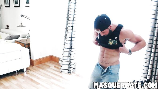 Fake asshole masturbation with hot hunk