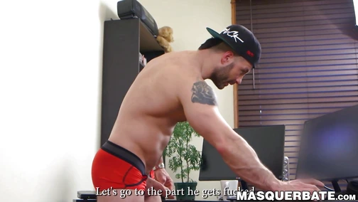 Tattooed dude with piercings gets gay BJ
