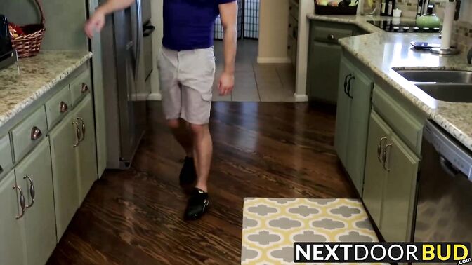 Hunky guys love hard sex in the kitchen