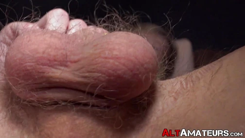 Slutty twink Lyle Bright cleans his hairy pipe and gets messy cum