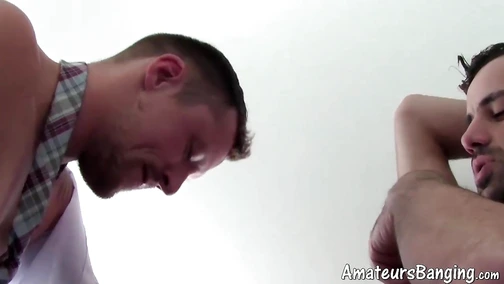 Naughty amateur cock sucked by cute gay