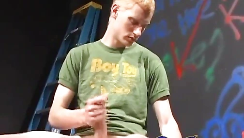 Kaos Casper strokes his massive dick immensely fast as he gets closer to cumming