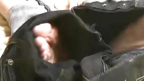 Tattooed twink plays with his big cock