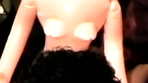 Amateur gay masturbating with sex dolls