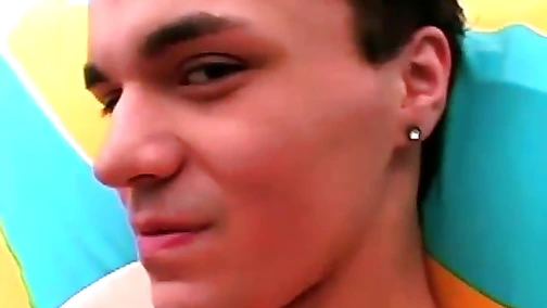 Gay amateur strips to stroke his dick