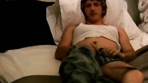 Jock jerks off his big dick fiercely