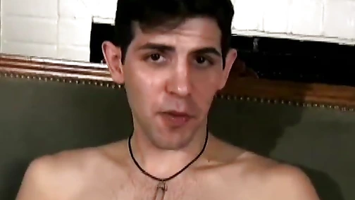 Gay amateur plays with his big hard cock