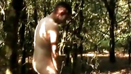 British guy pulled out his long thick cock and wanked it hard in the park
