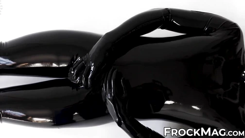 Passionate cock stroking session by fetish Rubber Covered