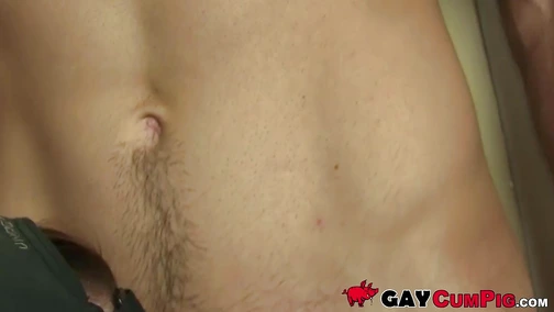Cute twink deepthroats his hairy lover