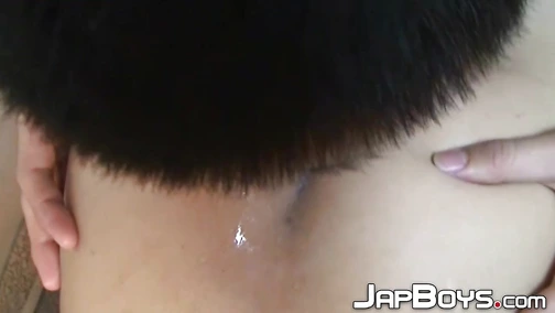 Japanese twink rimmed before handjob