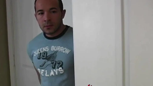Curly and cute dude Mike solo jerks before I swallowed his dick whole