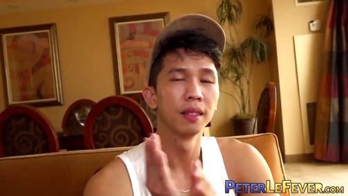 Filipino jock Levy Foxx tries out a small sided dildo first than goes for the big one