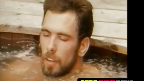 Vintage stud masturbates solo after work