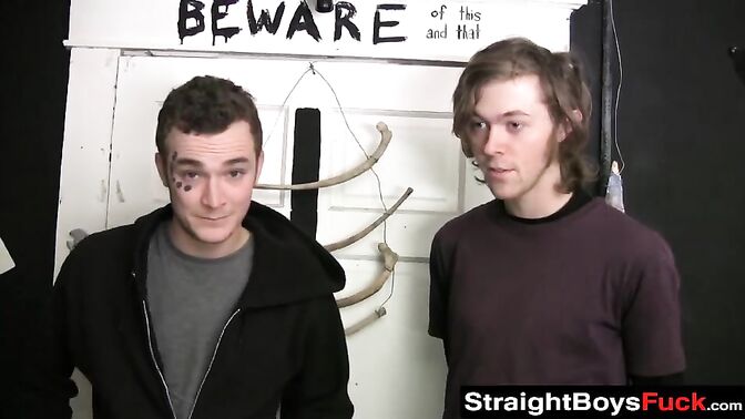 Tattooed friends have hot gay fuck fest