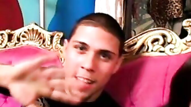 Asian babe drilled hard in a threesome