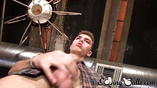 Big balls hard cock hunk solo jerk off