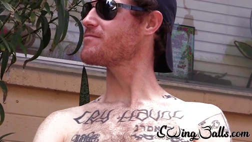 Josh drops his black boxer briefs to show off his impressive dick and hairy crotch