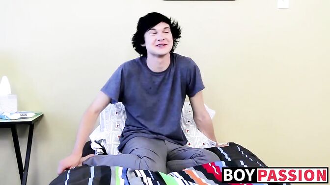 Justin stuffs his asshole with a dildo