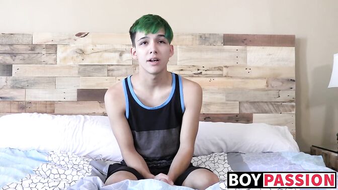 Twink Cole Patrick jerking his big dick