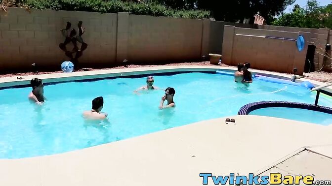 Twinks have sizzling bareback orgy